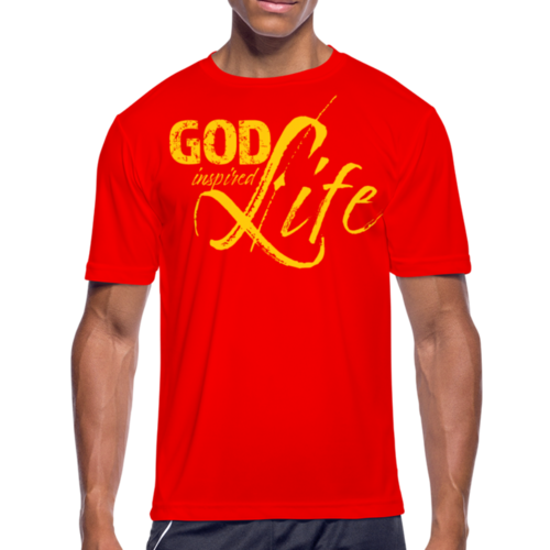 Camiseta de alto rendimiento que absorbe la humedad para hombre, gráfico God inSpired Life