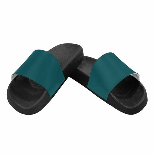 Womens Slides, Flip Flop Sandals, Forest Green