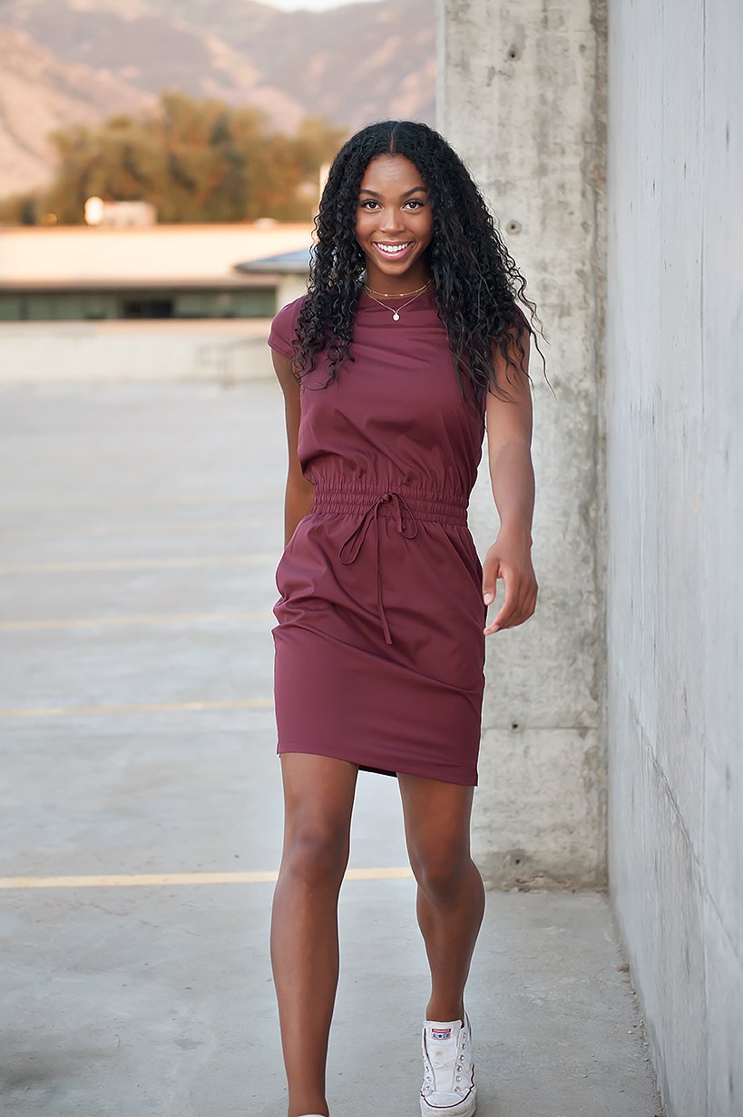 DT Women's DOWNTOWN Lightweight Dress in Burgundy