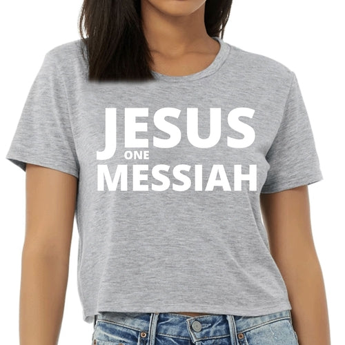 Camiseta recortada para mujer Jesús Un Mesías, Inspiración Cristiana 