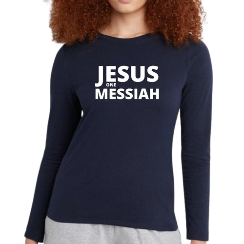 Camiseta de manga larga para mujer Jesús Un Mesías, Inspiración Cristiana